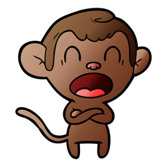 shouting cartoon monkey
