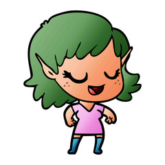 happy cartoon elf girl