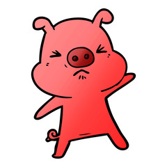 cartoon angry pig
