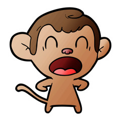 shouting cartoon monkey