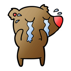 cartoon crying bear