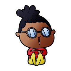 cartoon woman wearing spectacles