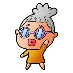 cartoon woman wearing spectacles