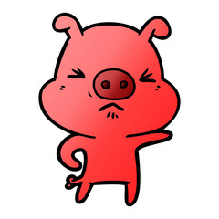 cartoon angry pig