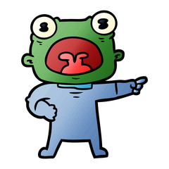cartoon weird alien shouting