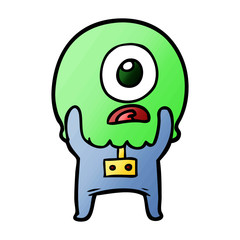cartoon cyclops alien spaceman