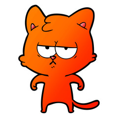 bored cartoon cat