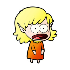 cartoon shocked elf girl