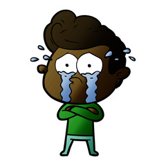 Obraz premium cartoon crying man