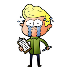 Fototapeta premium cartoon crying man