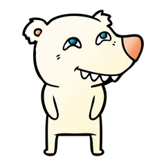 cartoon polar bear showing teeth