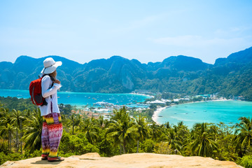 traveling woman on Phi phi island Thailand