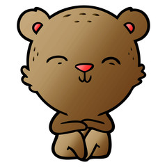 happy cartoon bear sitting