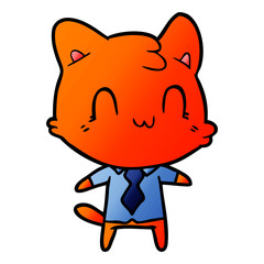 cartoon happy cat