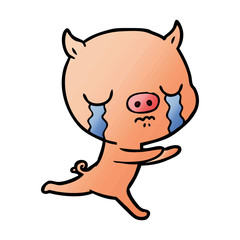 cartoon pig crying