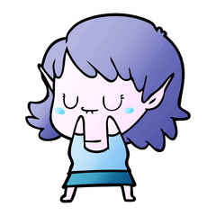 happy cartoon elf girl