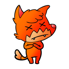 cartoon cross eyed fox