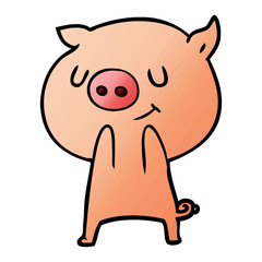 happy cartoon pig