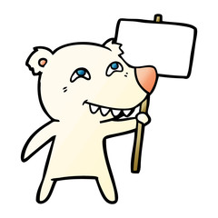 cartoon polar bear showing teeth