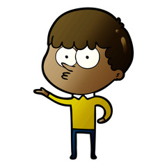 cartoon curious boy