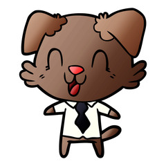 Obraz premium laughing cartoon dog manager