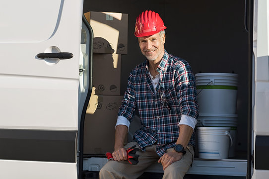 Craftsman Sitting On Van