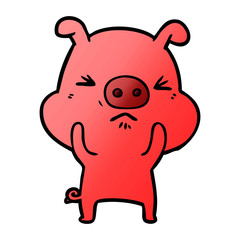 cartoon angry pig