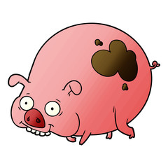 cartoon muddy pig