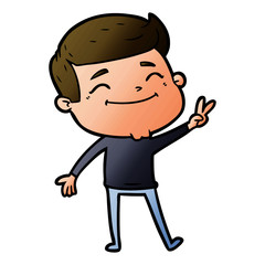 happy cartoon man