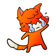 crying waving fox cartoon
