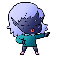 pretty cartoon elf girl