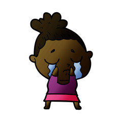 cartoon crying woman