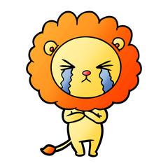 cartoon crying lion