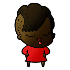 happy cartoon girl