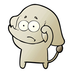 cartoon unsure elephant