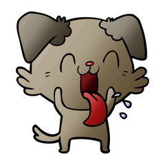 cartoon panting dog