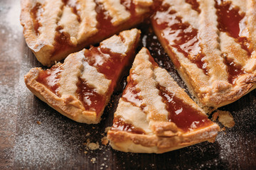 Pie with marmalade of apricots