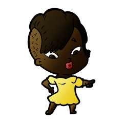 Obraz premium cartoon surprised girl