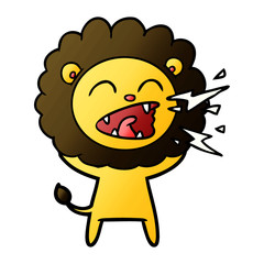 cartoon roaring lion