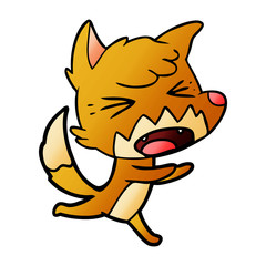 angry cartoon fox running