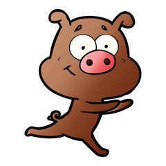 Fototapeta premium happy cartoon pig