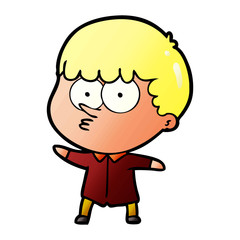 cartoon curious boy