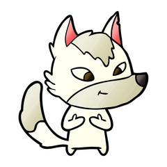 Fototapeta premium friendly cartoon wolf