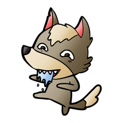 cartoon hungry wolf