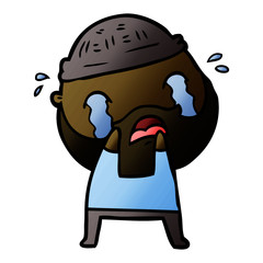 Obraz premium cartoon bearded man crying