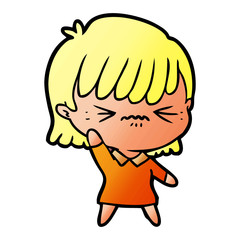 annoyed cartoon girl