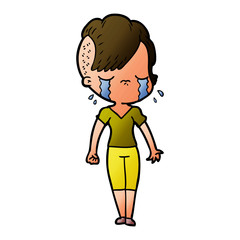 cartoon crying girl