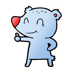cartoon bear giving thumbs up sign