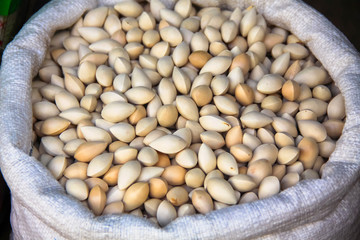 Pistachio nuts in a bag