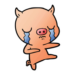 cartoon pig crying
